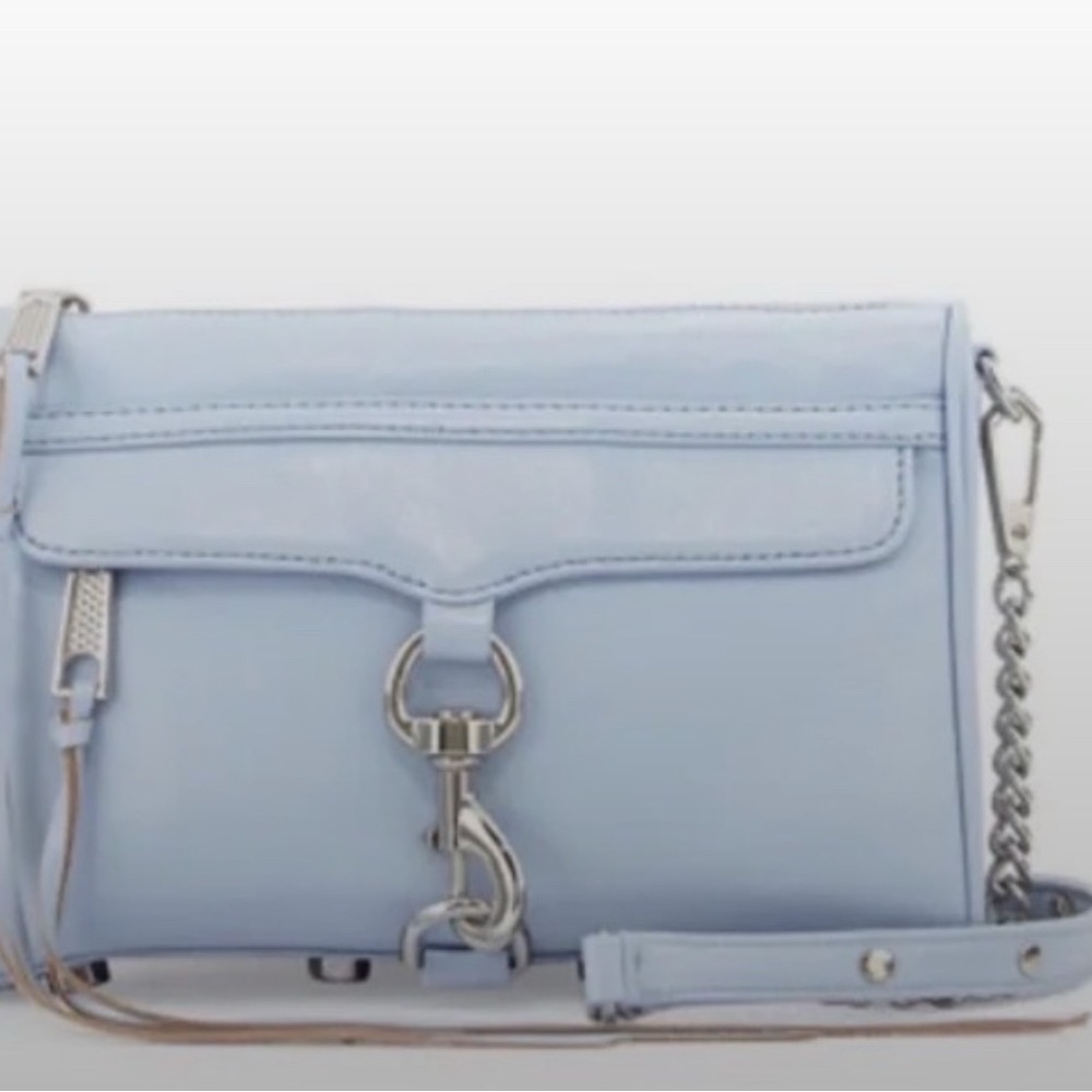 Rebecca Minkoff Blue Crossbody Bag with Lobster Clasp and Chain Strap